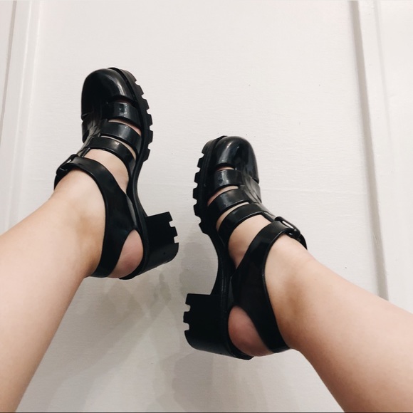 juju heeled jelly sandals